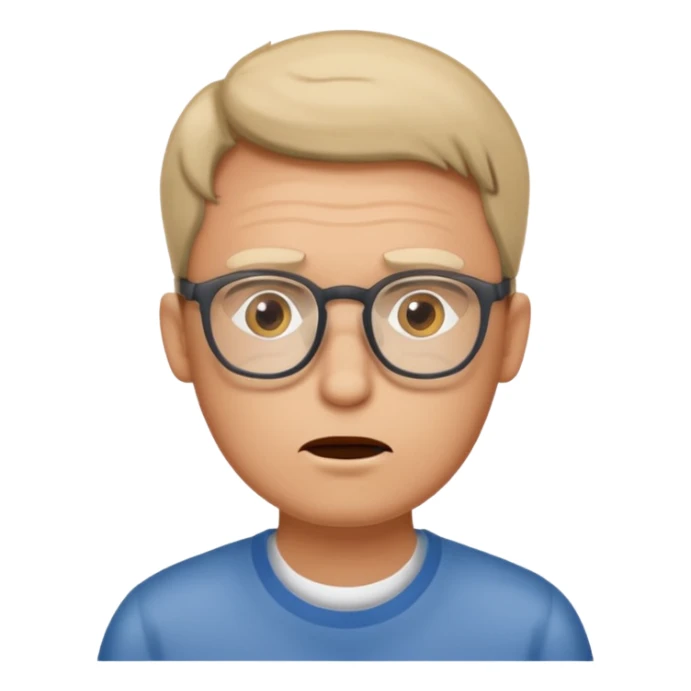 A man with glasses saying “ Are you mentally okay “! sticker