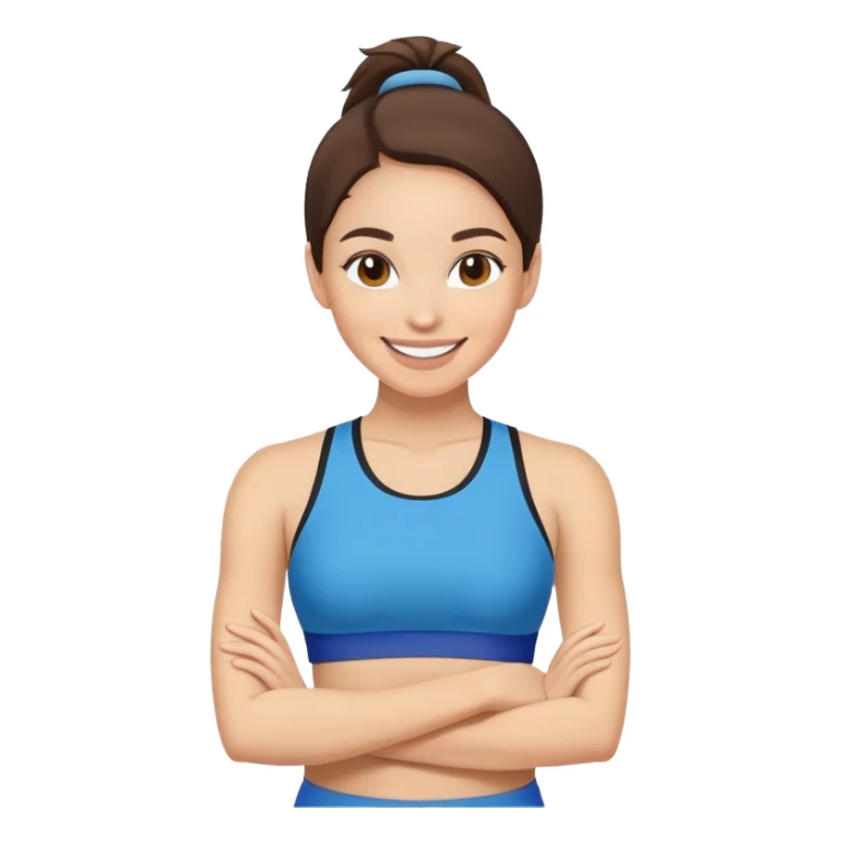 light skinned brunette woman in sport top smiling posing sticker