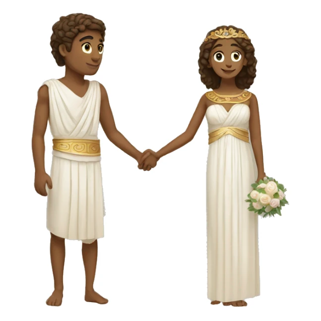 ancient greek bride and groom sticker