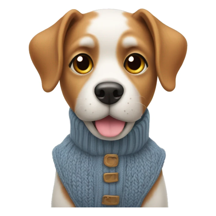 Dog wearing a knit vest sticker