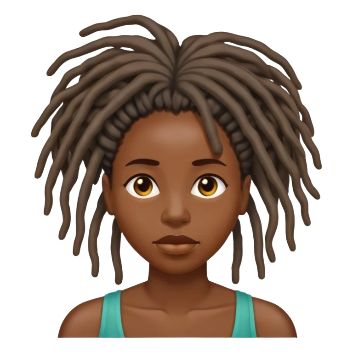 Black woman with locs sweating
 sticker