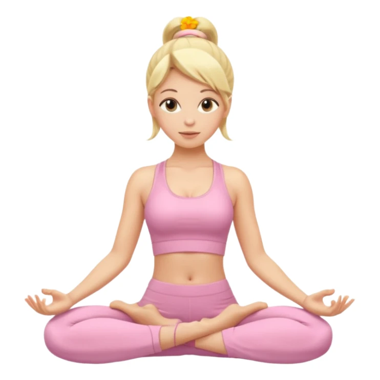 blonde yoga girl light pink clothes n sticker