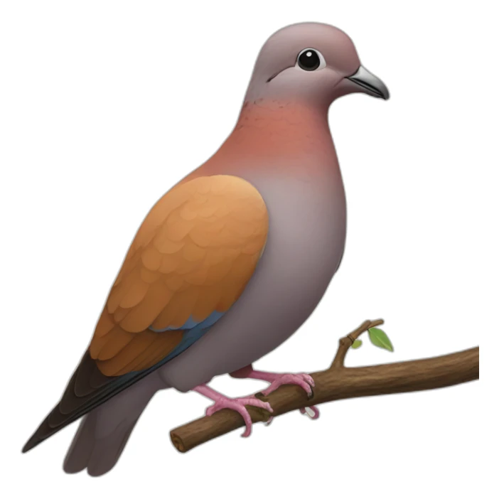 Cinnamon Ringneck Dove holding a twig in his beak sticker