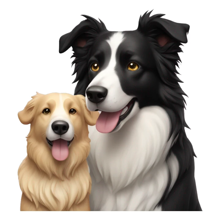 black border collie dog and his blond dad sticker