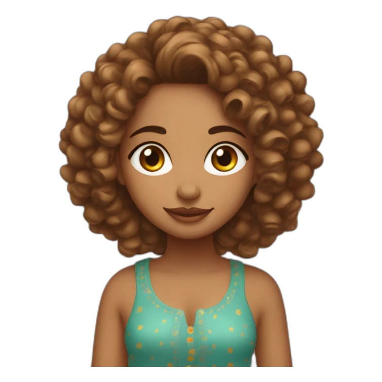 Punjabi girl with bindi dot on forehead and curly hair sticker