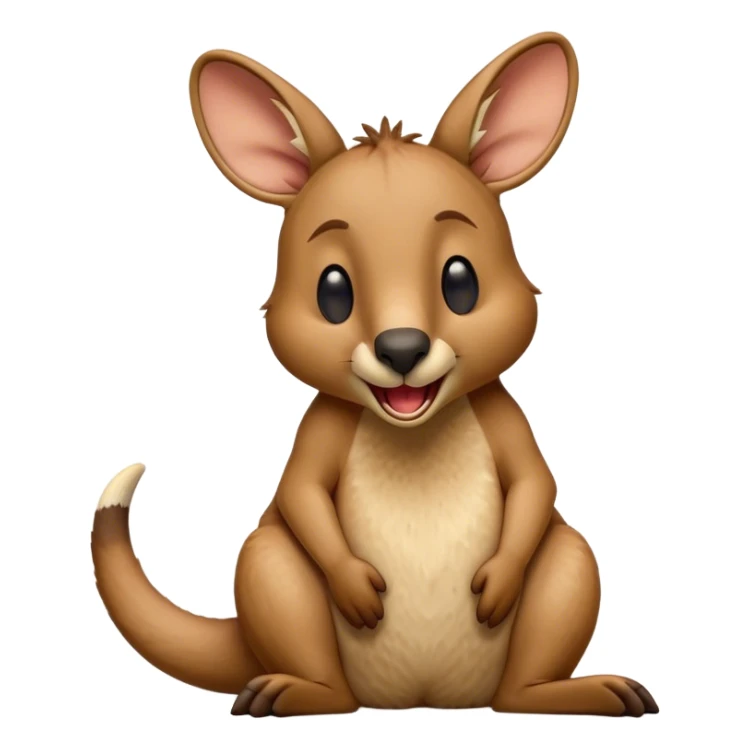 Cinematic Realistic Cute Yawning Kangaroo Portrait Emoji, Head tilted slightly with a dramatic, wide-open yawn, showcasing a soft, textured tawny coat with gently drooping ears and half-closed, drowsy eyes, rendered in exquisite natural detail, high shine, relaxed yet expressive, styled with a dash of rustic charm, soft glowing outline, capturing the essence of a sleepy yet affectionate kangaroo that appears ready to stretch out and settle into a peaceful nap! sticker