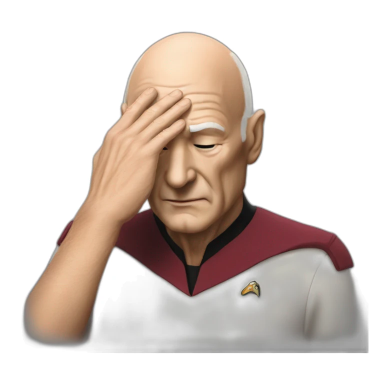 picard face palm photo realistic sticker