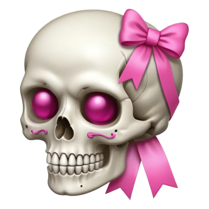 A skull with a small pink ribbon on yhrnside sticker
