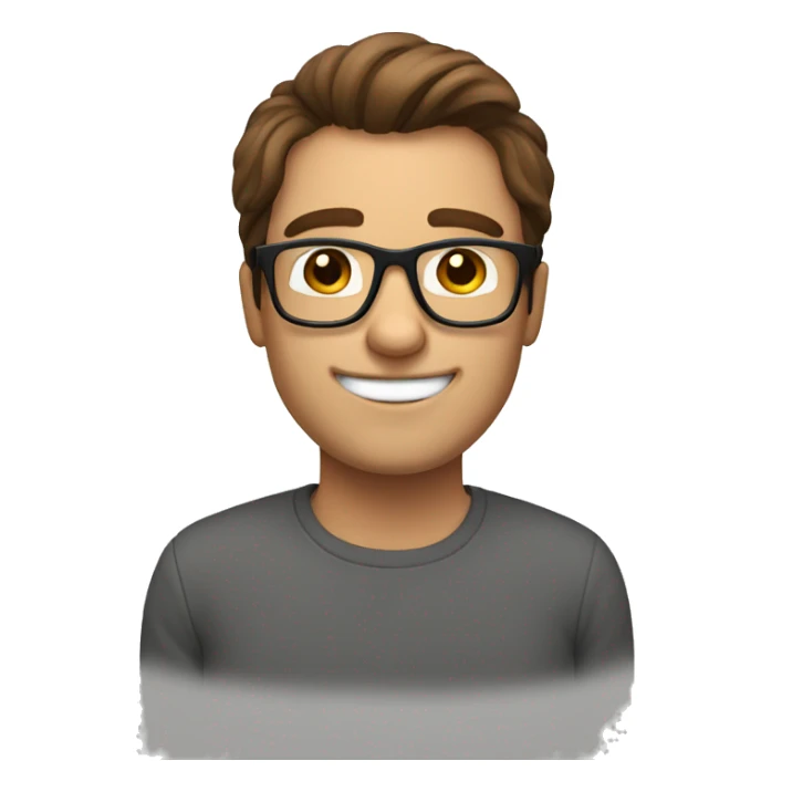 Brown hair guy with glasses saying hello sticker