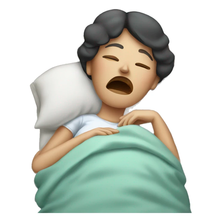woman with snoring sticker