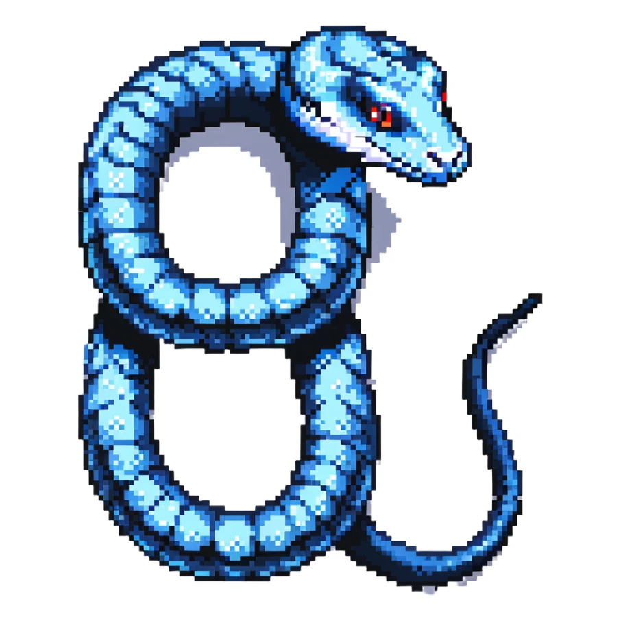 Python logo with a single blue snake in the shape of the letter P sticker