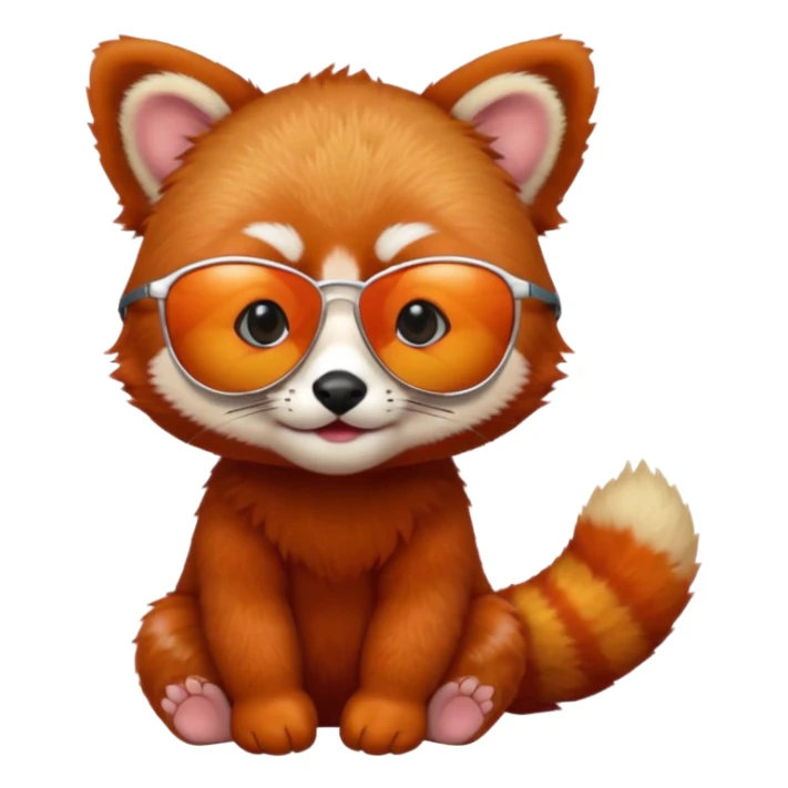 baby Red panda wearing sun glasses sticker
