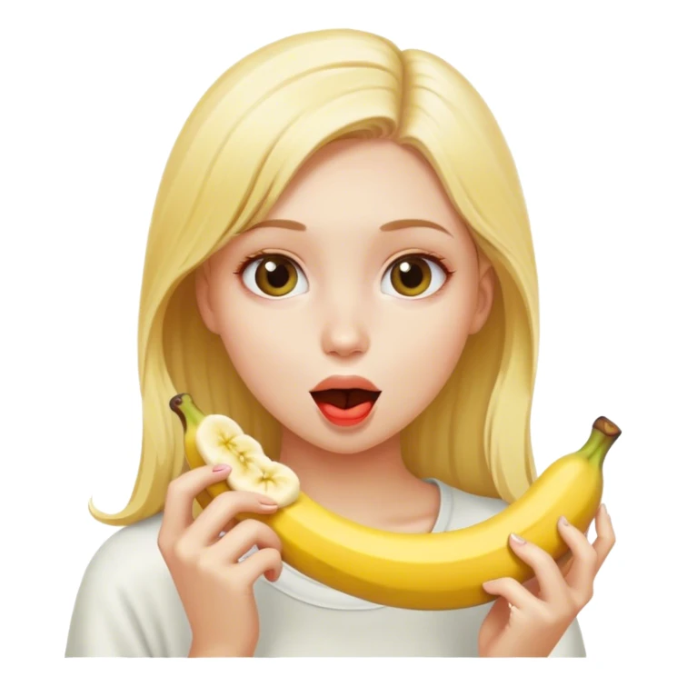 blonde girl eating banana sticker