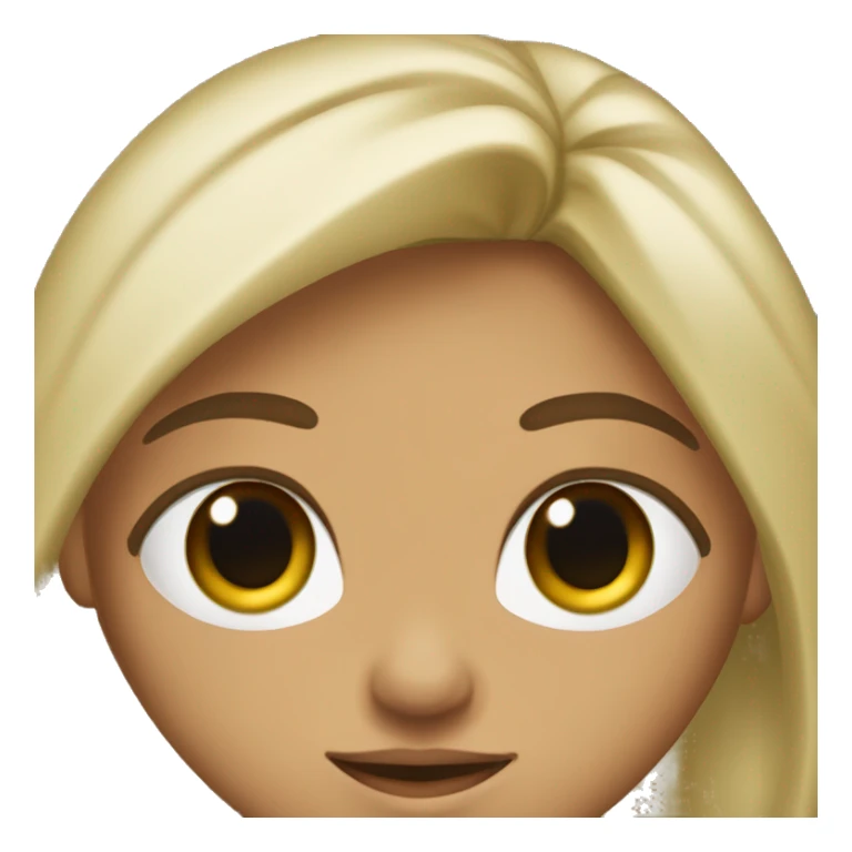Chica con pelo castaño claro largo, tes blanca y ojos verdes  sticker
