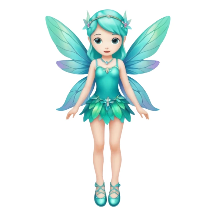 Turquoise fairy full body with shoes sticker
