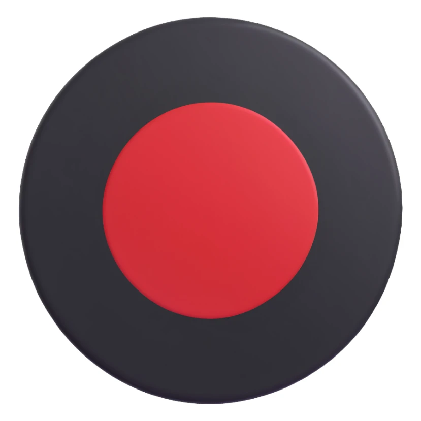 emoji style round Japanese flag, white circle with bright red circle in center sticker