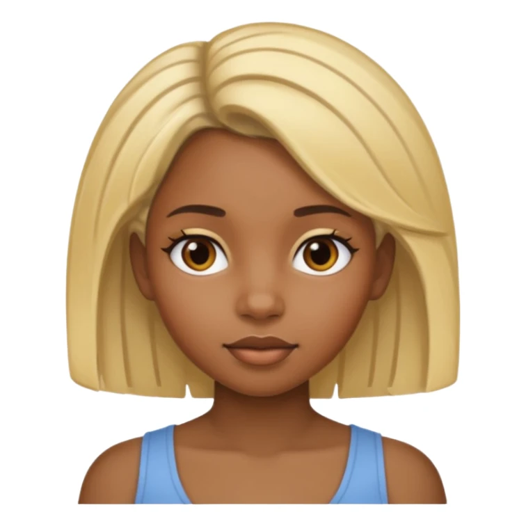 Black girl with blond blonde part in hair sticker
