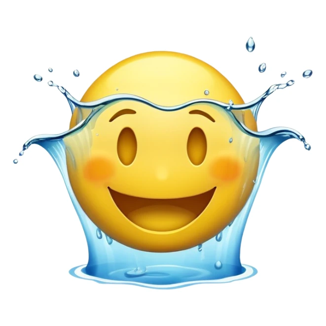 smiley face with water being poured down its throat sticker