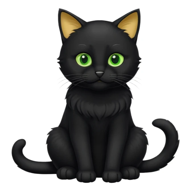 Chat noir peinture mignon assis sticker
