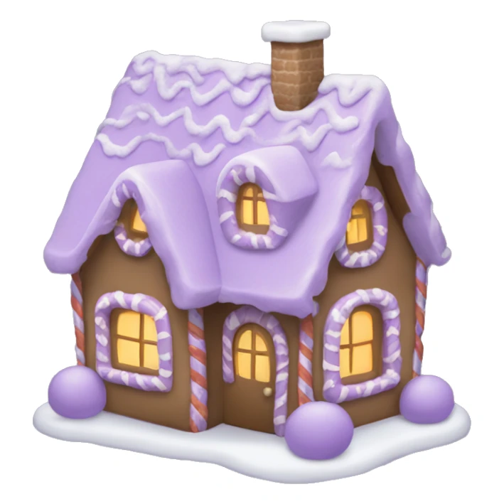 Cosy light purple gingerbread house  sticker