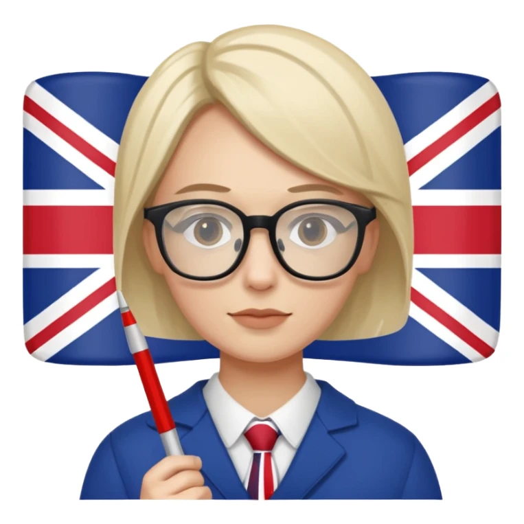 someone who is writing with an UK flag in the background sticker