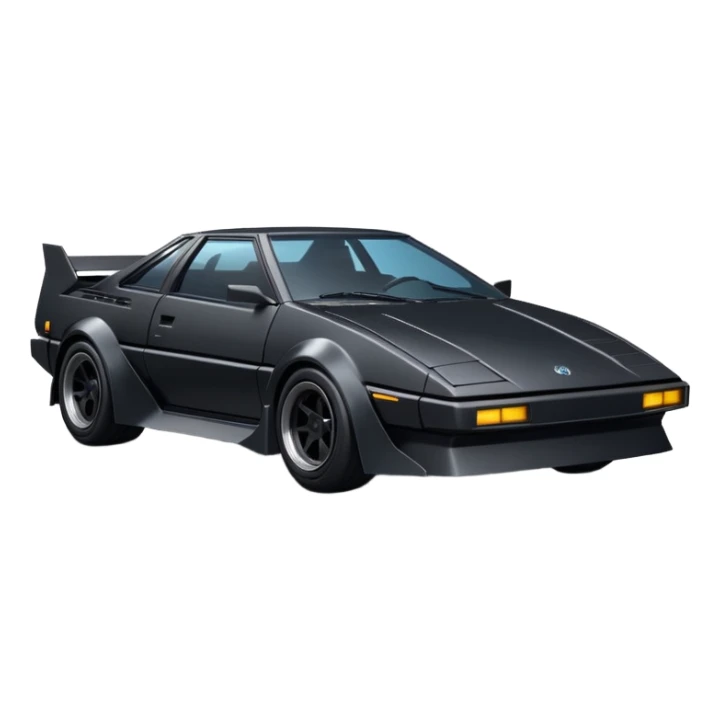  the animated series Batman aerodynamic opulent dark knight futuristic concept loosely based on Toyota 1986 AE86 flat long straight faceted mechanical body) winged stealthy street hot rod  sticker