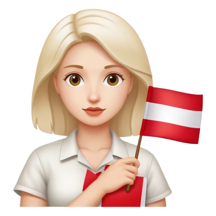 woman with Poland flag sticker