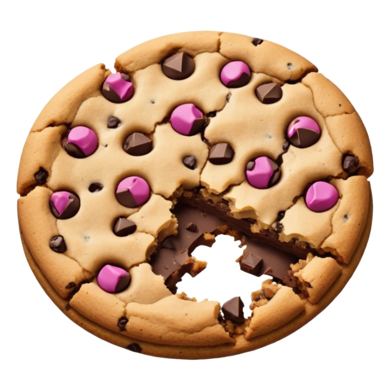Make a broken chocolate chip cookie with no face.🍪 sticker