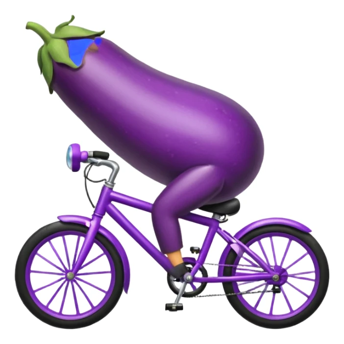 eggplant on a bike sticker
