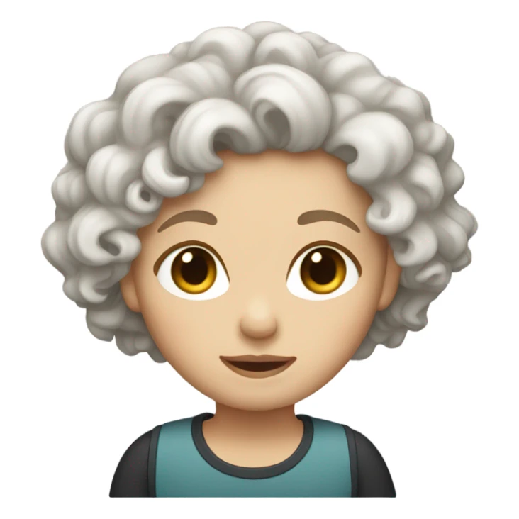 Curly white girl with short hair sticker