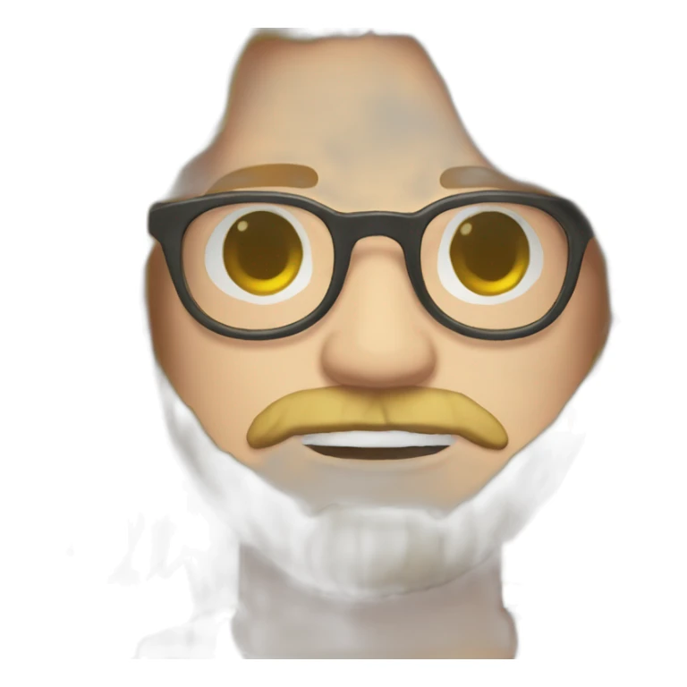 Chubby non binary Big lebowsky round glasses long blond hair chaotic beard vaporizer sticker