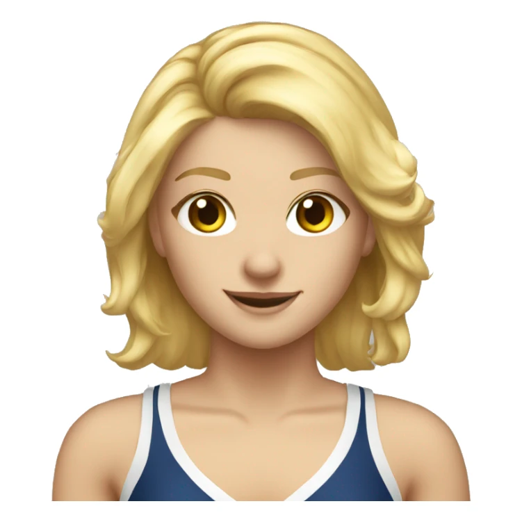 Caucasian blonde hair cheerleader sticker