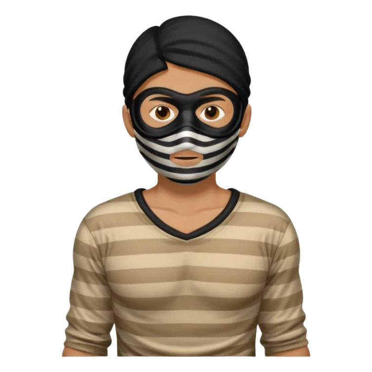 thief, with stripped shirt, facemask, thief mask. sticker