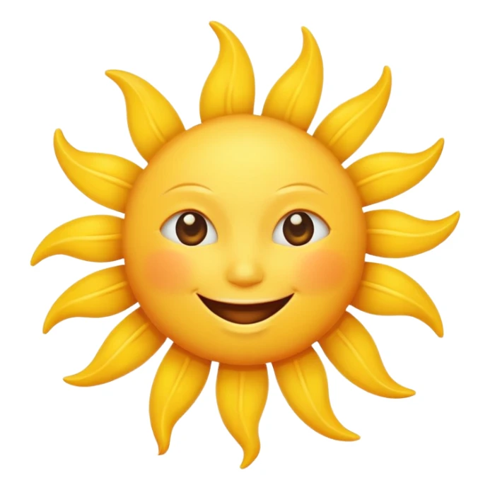 smiling sun emoji, simple and cheerful sticker