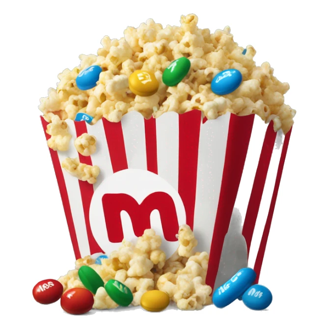 Movie pop corn and bag of m&m’s sticker