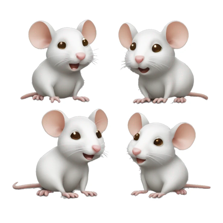 one white rat one grey rat and one brown rat gossiping sticker