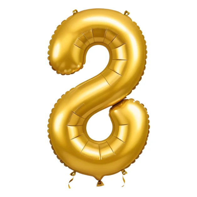 0 number in gold balloons sticker