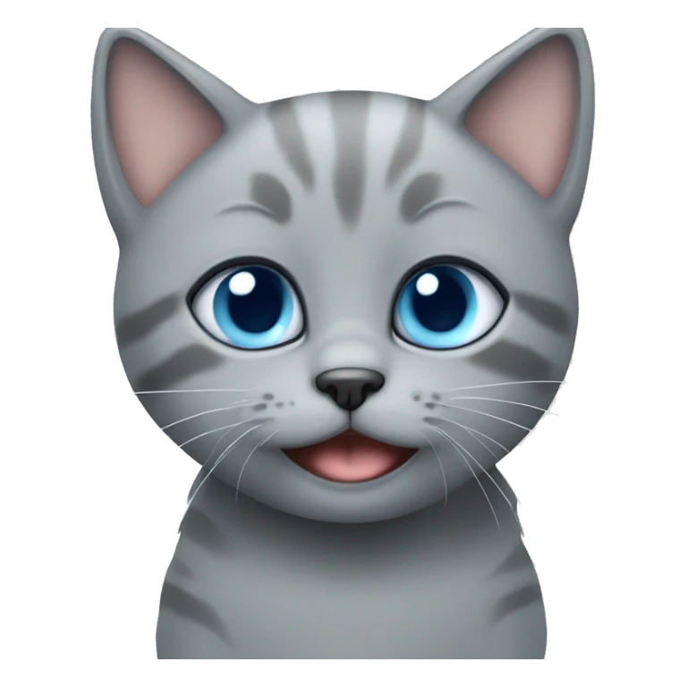 blue eyes grey kitten and toilet  sticker