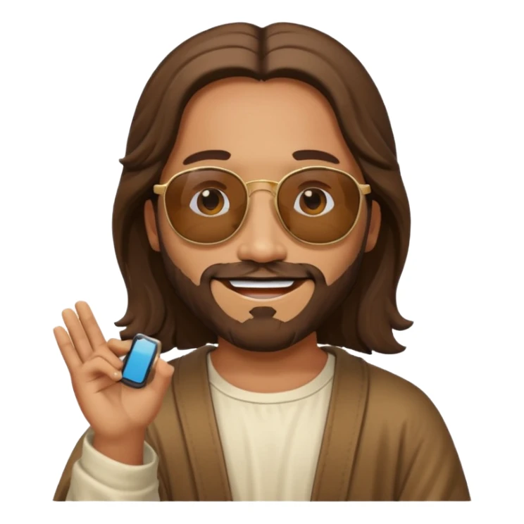 Jesus wearing sunglasses saying what’s up sticker
