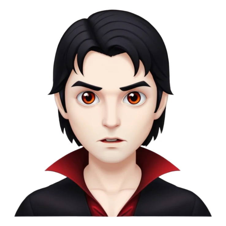 Faça uma vampira de cabelos pretos médios e olhos castanhos e olhos marcantes sticker