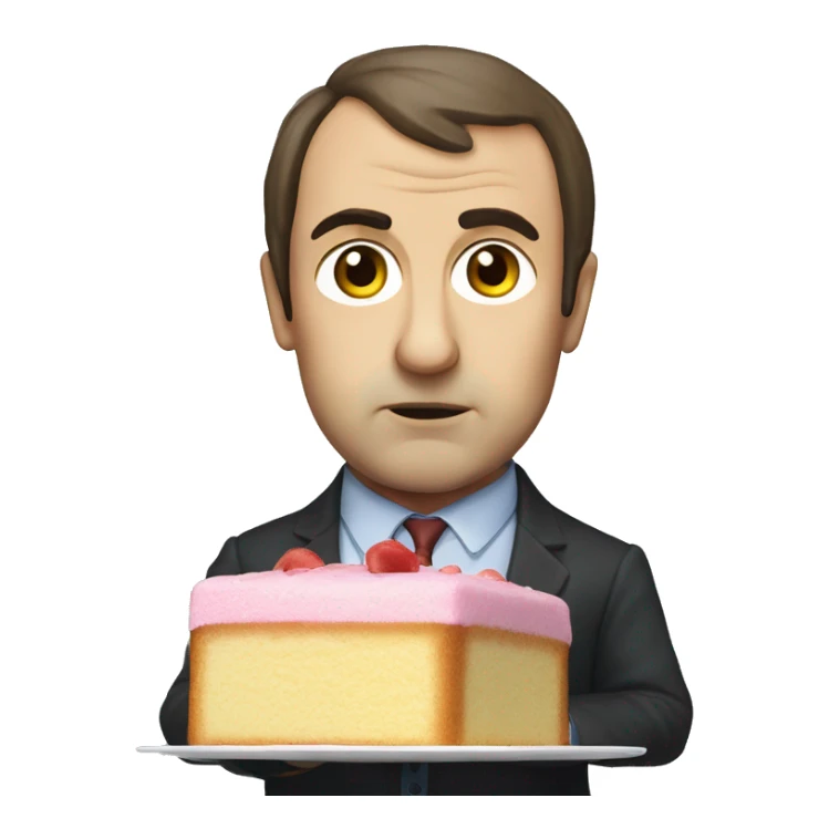 peter hitchens looking stern holding a battenberg cake sticker