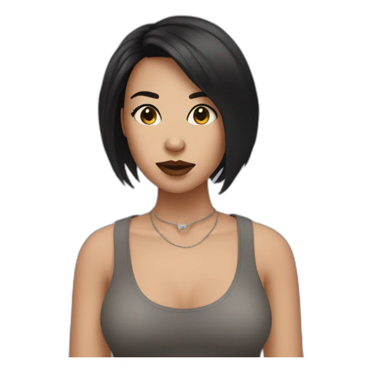 woman with short dark hair and septum piercing sticker
