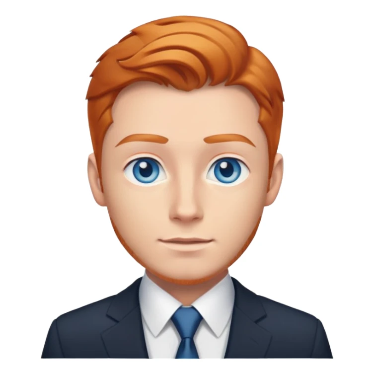 Man with blue eyes ginger hair in the business suit  sticker