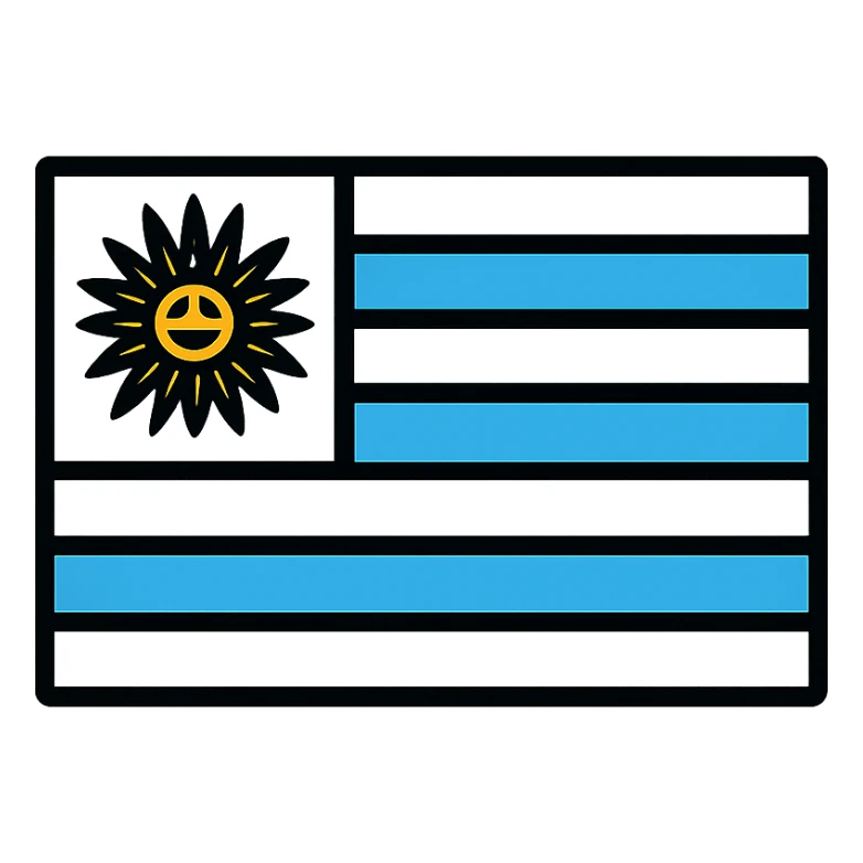 bandera uruguaya simple sin texto icono sticker