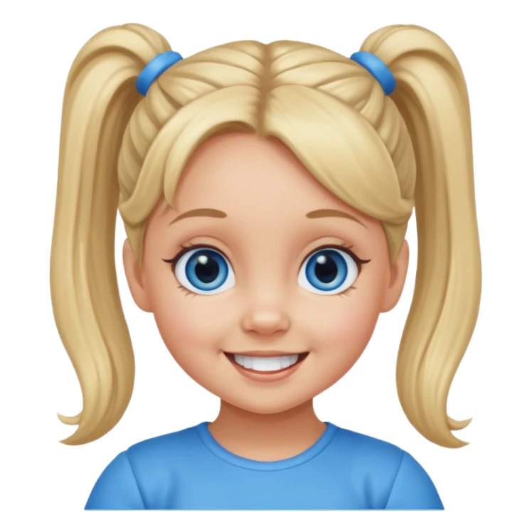 Baby Spice with blue eyes, ponytails hair sticker