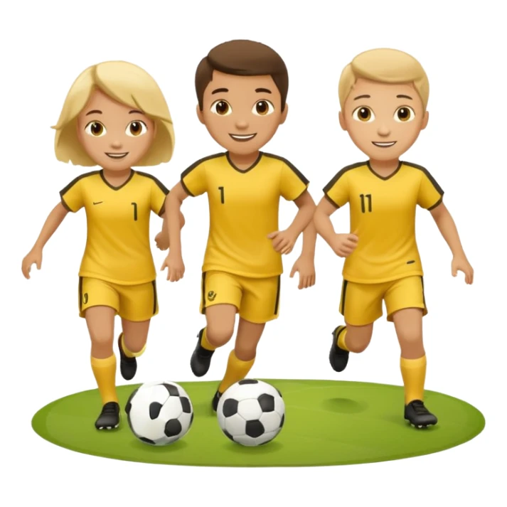 kids play soocer in yellow dress, boys sticker