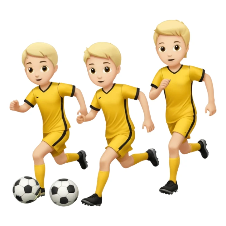 kids play soocer in yellow dress, boys sticker