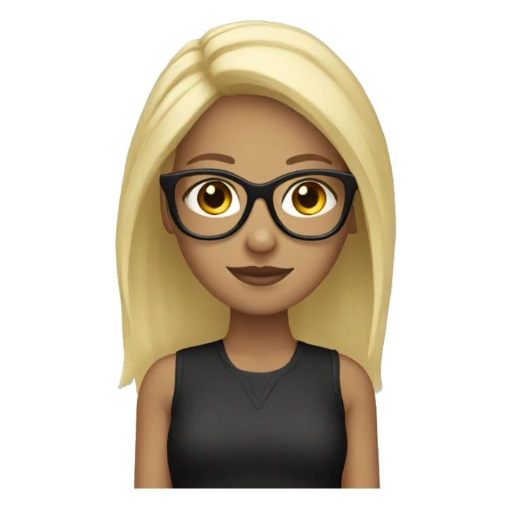 Blonde girl with black glasses sticker