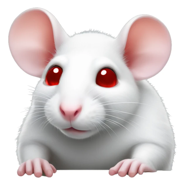 White rat with red eyes laying on hand sticker