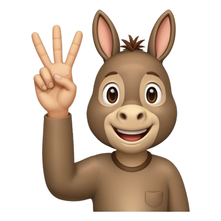 Ok hand signal and donkey cartoon  sticker